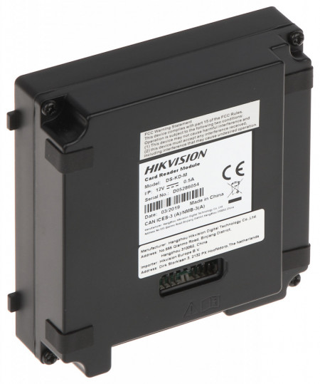 Modul cititor carduri Mifare HikVision DS-KD-M pentru post exterior modular, frecventa 13.56 MHz, protectie IP65, iluminare fundal, configurare facila, acces securizat, compatibil cu sistemele seria DS-KD8 - Img 3