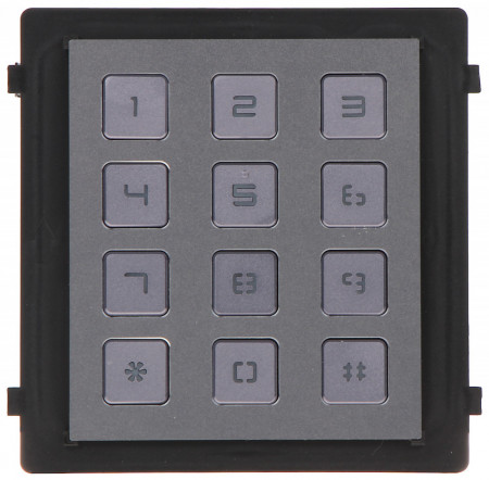 Modul tastatura HikVision DS-KD-KP pentru post exterior modular, acces cu cod PIN, apelare statie interior, protectie IP65 si IK07, butoane iluminate, instalare facila, compatibil cu sistemele seria DS-KD8 - Img 2