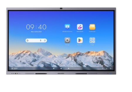 Monitor HikVision DS‑D5C86RB/B 86″ 4K UHD 3840×2160, anti‑glare, touch pana la 50 puncte, dual Android/Windows optional cu OPS, switch retea integrat, sticla temperata, control temperatura, protectie blue light, EDLA Certified - Img 2