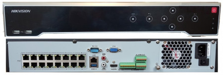 NVR 32 canale HikVision DS-7732NI-K4/16P, rezolutie 4K, 16 porturi PoE (Plug &amp; Play), suporta 4 HDD max 10TB/buc, latime banda 256 Mbps, compresie H.265+, 1.5U, iesire HDMI/VGA, interfata Audio/Alarma - Img 2