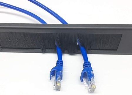 Organizator cabluri tip perie, rack 19 inch, DataLink, 1U, negru - Img 3