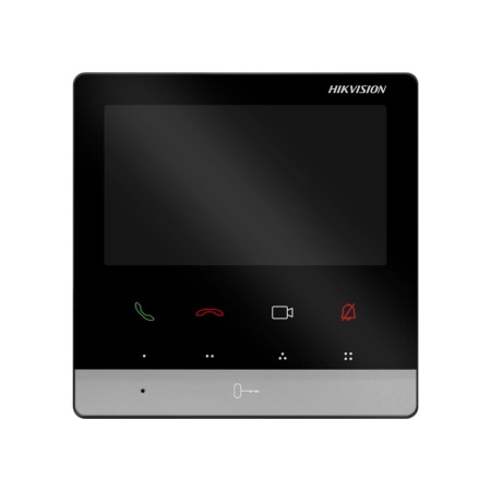 Post interior videointerfon IP Hikvision DS-KH6100-E1, ecran color 4.3 inch, alimentare PoE standard, 4 butoane tactile configurabile, vizualizare camere si post exterior live, microfon si difuzor incorporate, design modern - Img 2