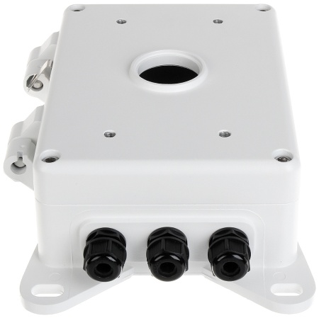 Suport de colt HikVision DS-1602ZJ-BOX pentru camere supraveghere, material aliaj de aluminiu si otel, cutie de jonctiune integrata pentru cabluri, culoare alb Hikvision, montaj robust pe colt exterior - Img 6