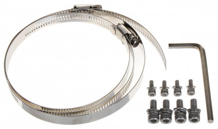 Suport montaj pe stalp Dahua PFA152-E, material aliaj de aluminiu, coliere din otel inoxidabil SUS304, sarcina maxima 3kg, diametru stalp 80-150mm, temperatura operare -40...+60 grade C, protectie anticoroziva, alb - Img 4