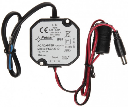 Sursa alimentare 12V 1A Pulsar PSC12010, putere 12W, eficienta 86%, protectie OLP si SCP, montaj in doza/carcasa, grad de protectie IP67, cablu cu mufa JACK 5.5/2.1mm, carcasa plastic turnata cu rasina - Img 2