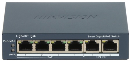 Switch 4 porturi POE Gigabit, Hikvision DS-3E1506P-EI/M