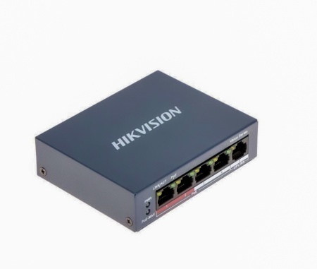 Switch 4 porturi PoE Hikvision DS-3E0105P-E(B)