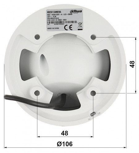 Camera supraveghere Dahua Eyeball 2MP DH-HAC-HDW1239T-A-LED(2.8mm), tehnologie HDCVI, imagini color 24/7, LED alb 40m, WDR 130dB, microfon incorporat, protectie IP67, carcasa metalica - Img 2