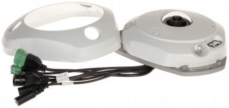 Camera supraveghere IP HikVision fisheye 12MP DS-2CD63C5G0-IVS(1.29mm) DeepinView, lentila Immervision, IR 15m, Heatmap, moduri multiple dewarping, microfon si difuzor incorporat, audio bidirectional, slot card - Img 2