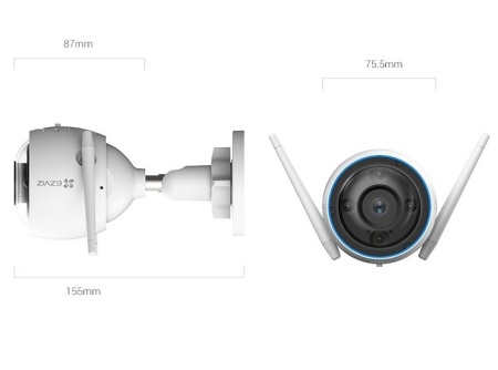 Camera supraveghere IP Wi-Fi Ezviz Bullet 3MP CS-H3 (3MP), exterior, Color Night Vision, IR 30m, lentila 2.8mm, detectie AI persoane si vehicule, slot card 512GB, IP67, Digital WDR, 3D DNR, compatibil Alexa si Google - Img 2
