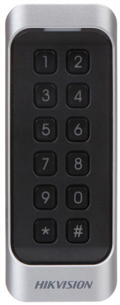 Cititor de carduri HikVision DS-K1107EK, suport carduri Mifare si EM, comunicare RS-485, Wiegand si protocol OSDP, protectie IP65 pentru exterior, buzzer incorporat, design slim, ideal pentru sisteme control acces - Img 2