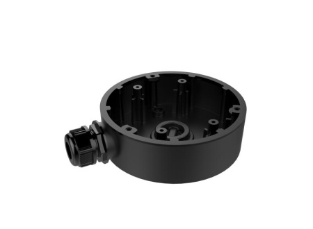 Doza de jonctiune CCTV HikVision DS-1280ZJ-DM46(Black) fabricata din aliaj de aluminiu, culoare neagra, montaj pe perete sau tavan, rezistenta la intemperii, gestionare cabluri camere dome, design robust - Img 3