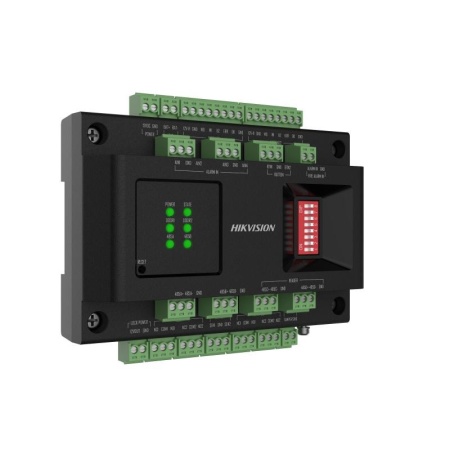 Modul extensie control 2 usi Hikvision DS-K2M002X, comunicare RS-485 (OSDP) sau Wiegand, montaj pe sina DIN, suporta incarcare baterie backup, indicatori LED status alimentare/comunicare/usa, gestionare securizata - Img 3