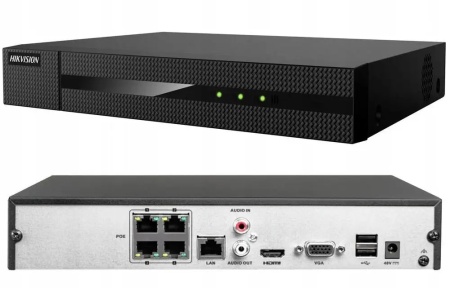 NVR HikVision HiWatch 4 canale HWN-4104MH-4P(D), rezolutie 4K/8MP, 4 porturi PoE, compresie H.265+, latime banda 40Mbps, 1 slot HDD, iesire video HDMI/VGA, Plug &amp; Play, acces de la distanta prin aplicatie - Img 2