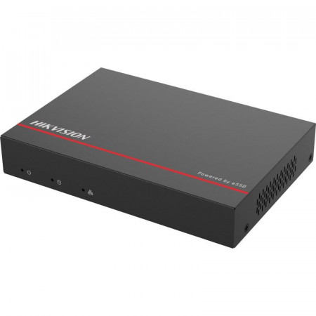 NVR IP 4 canale Hikvision DS-E04NI-Q1/4P(SSD 1T), stocare SSD 1TB inclusa, 4 porturi PoE, tehnologie eSSD pentru consum redus, compresie H.265+, latime banda 40Mbps, decodare 1080p, design compact si silentios - Img 2