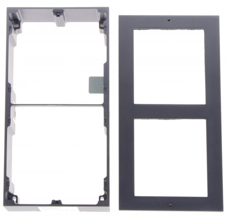 Rama montaj aplicat cu 2 module HikVision DS-KD-ACW2 pentru post exterior modular, include cadru, panou frontal din aluminiu aviatic si accesorii, rezistenta la intemperii, instalare facila, compatibila seria DS-KD8 - Img 4