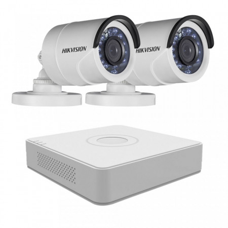 Sistem supraveghere exterior Hikvision 2 camere 1.3MP MK077-KIT26