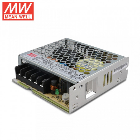 Sursa alimentare modulara Mean Well LRS-75-12, putere 72W, iesire 12V DC 6A, eficienta 87.5%, protectii SCP OVP OPP, gama tensiune reglabila 10.2-13.8V, design ultra-compact 99x97x30mm, montaj incastrat, seria LRS - Img 2