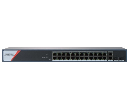 Switch de retea gestionabil Hikvision DS‑3E1326P‑EI(B), 24×10/100M PoE + 2×Gigabit combo, buget PoE 370 W, suport VLAN 802.1Q, PoE watchdog pentru restart camere, STP/RSTP preventie bucle, detectie cablu, transmisie PoE pana la 300 m, protectie supratensi - Img 3