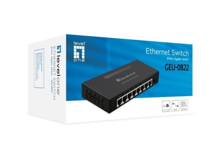 Switch Gigabit Level1 GEU-0822 Unmanaged, 8 porturi 10/100/1000Mbps, capacitate switching non-blocking, suport 9K Jumbo Frames, eficienta IEEE 802.3az, arhitectura Store-and-Forward, montaj desktop sau perete, fanless - Img 3
