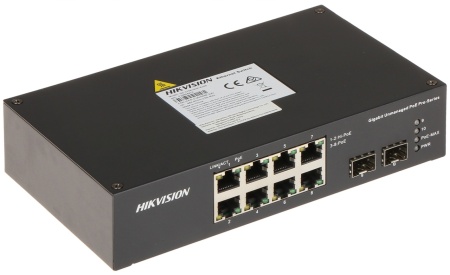 Switch PoE 8 Porturi Gigabit HikVision DS-3T0510HP-E/HS, Pro Series, 2 porturi Hi-PoE 90W (802.3bt), 2 porturi SFP Fiber, PoE Watchdog, temperaturi extreme (-30°C la 65°C), protectie 6KV, carcasa metalica, Fanless - Img 4