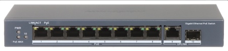 Switch PoE HikVision Gigabit Unmanaged 8 Porturi DS-3E0510P-E, 8 x PoE 10/100/1000 Mbps, 1 x Uplink RJ45, 1 x Uplink SFP, putere totala PoE 110W, protectie supratensiune 6KV, optimizat transmisie video, plug and play - Img 3