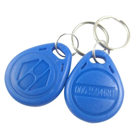 Tag proximitate tip breloc CST-EM125-B, cip EM4100, frecventa 125KHz, distanta citire 2-10 cm, culoare albastru, dimensiuni 35x28x6.5 mm, material ABS rezistent, compatibil cu cititoare de carduri si sisteme control acces - Img 3