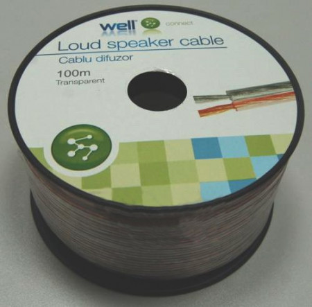Cablu difuzor Well transparent LSP-CCA1.00TT-100-WL