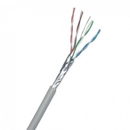 Cablu retea FTPcat.5eALIEN, conductor aluminiu-cuprat CCA 0.5mm, 4 perechi torsadate cu folie de poliester si ecranaj, manta PVC, frecventa 100MHz, ideal pentru sisteme de supraveghere si retele date, pret per metru - Img 2