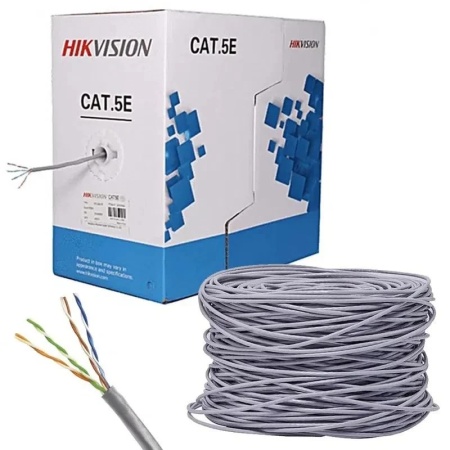 Cablu U/UTP Cat.5e, 4xAWG24, PVC, gri, cutie 305m,integral cupru DS-1LN5E-S