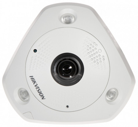 Camera supraveghere IP HikVision fisheye 12MP DS-2CD63C5G0-IVS(1.29mm) DeepinView, lentila Immervision, IR 15m, Heatmap, moduri multiple dewarping, microfon si difuzor incorporat, audio bidirectional, slot card - Img 3