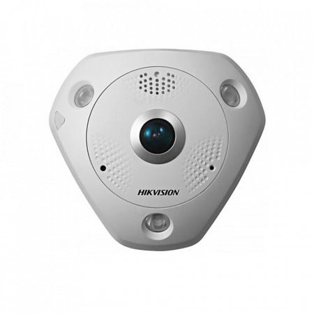 Camera supraveghere IP HikVision Fisheye 12MP DS-2CD63C5G0E-IVS(1.27mm), vedere panoramica 360 grade, audio bidirectional (mic/difuzor), IR 15m, multiple moduri dewarping, H.265+, protectie IP66 si IK10, slot card - Img 2