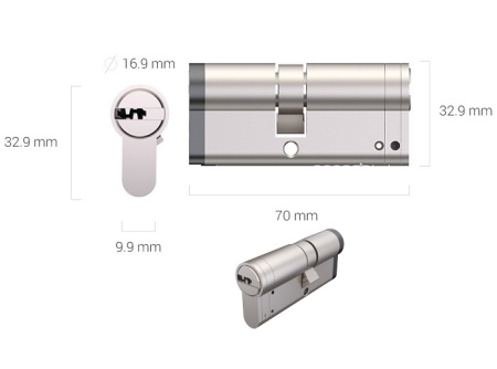 Cilindru ajustabil universal Ezviz CS-DL-JXSX/DIY(27.5, 32.5) lungime reglabila, compatibil cu yala inteligenta DL01S, pentru usi cu grosime intre 40 si 110 mm, instalare usoara, securitate sporita, constructie rezistenta - Img 2