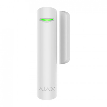 Detector magnetic wireless Ajax DoorProtect Jeweller, distanta actionare 2cm, intrare suplimentara contact NC, raza semnal 1200m, protectie anti-sabotaj si criptare, autonomie 7 ani, culoare alb, design slim - Img 2