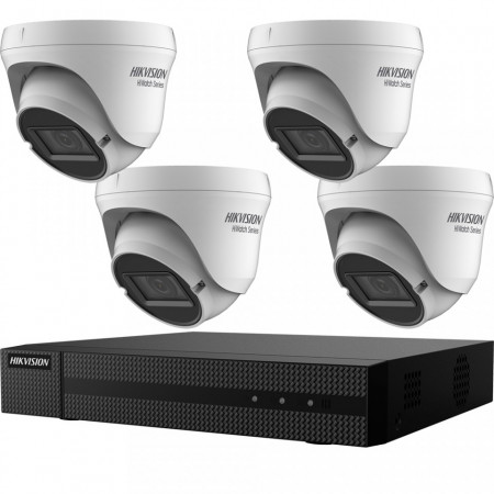 Kit HikVision HiWatch 4 camere turret varifocale IR 40m MK-H003