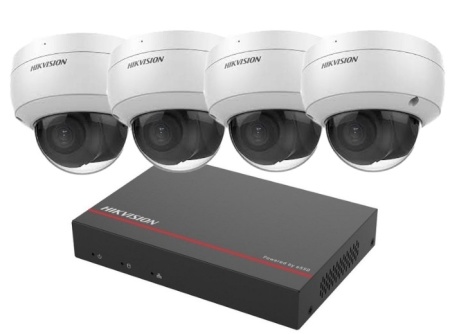 Kit supraveghere 4 camere 2MP, IP Dome, 1TB hdd, 1 NVR 8CH, Hikvision KIT 8CH 4 DOME 2.8mm