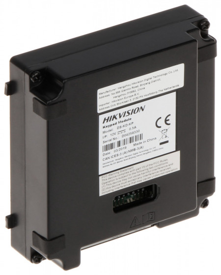 Modul tastatura HikVision DS-KD-KP pentru post exterior modular, acces cu cod PIN, apelare statie interior, protectie IP65 si IK07, butoane iluminate, instalare facila, compatibil cu sistemele seria DS-KD8 - Img 3