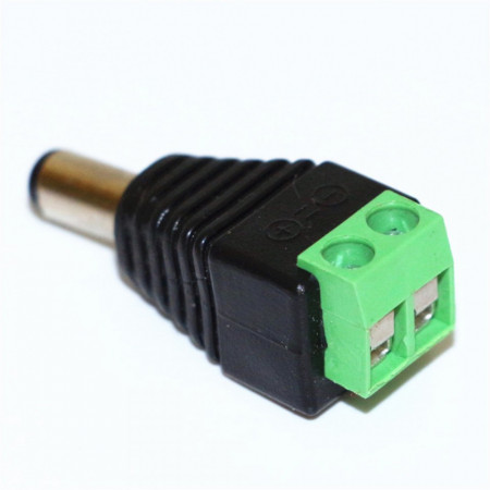 Mufa alimentare tata 2.1mm G101, conector DC jack 2.1 x 5.5mm, material PVC rezistent, tensiune maxima 36V DC, curent de lucru 4A, utilizare in sisteme de supraveghere CCTV, conexiune sigura si instalare usoara - Img 2