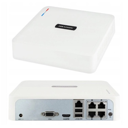 NVR HikVision HiWatch 4 canale HWN-2104H-4P(D), rezolutie 4MP/Full HD, 4 porturi PoE, compresie H.265+, latime banda 40Mbps, 1 slot HDD, iesire HDMI/VGA, Plug &amp; Play, acces mobil Hik-Connect, carcasa Mini 1U - Img 4