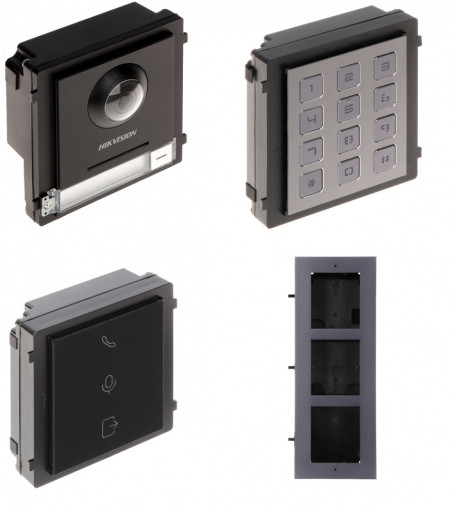 Post exterior HikVision 3 module ingropat DS-KD8003-IME1+DS-KD-IN+DS-KD-KP+DS-KD-ACF3