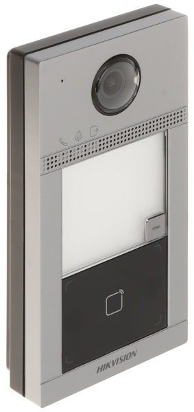 Post exterior videointerfon IP HikVision DS-KV8113-WME1(C) metalic, Wi-Fi, camera 2MP Full HD, unghi larg, cititor card Mifare, protectie IK08 si IP65, alimentare PoE, configurare Web, 3 indicatoare LED, design rezistent - Img 2