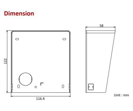 Protectie ploaie HikVision DS-KABD8003-RS1, montaj aplicat pentru 1 modul videointerfon, compatibil DS-KD8003-IME1 si DS-KD8003-IME2, material otel SECC, design rezistent, protectie intemperii, finisaj profesional - Img 4