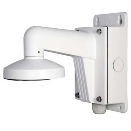 Suport montaj pe perete HikVision DS-1272ZJ-120B, brat pentru camere mini dome, include doza de conexiuni (Junction Box), material aliaj de aluminiu, culoare Hikvision White, design robust, instalare la exterior - Img 2