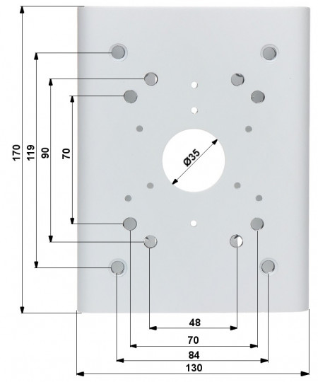 Suport montaj pe stalp camera supraveghere Dahua PFA150, material otel SECC si coliere SUS304, sarcina maxima 7kg, compatibil cu stalpi diametru 80-150mm, rezistenta la intemperii, design robust pentru instalari externe - Img 2