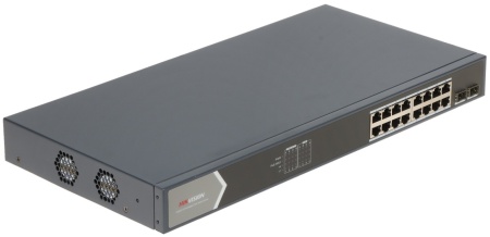 Switch Gigabit HikVision Smart Managed DS-3E1518P-SI, 16 porturi PoE (30W/port), 2 porturi SFP fibra optica, PoE Watchdog, mod Extend 300m, protectie 6KV, management L2 (VLAN/STP), vizualizare topologie retea - Img 3