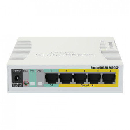 Switch MikroTik 5 porturi Gigabit PoE pasiv CSS106-1G-4P-1S