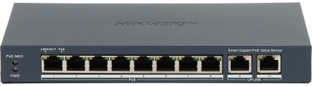Switch PoE HikVision Smart Managed 8 porturi DS-3E1510P-EI/M, Gigabit, 2x Uplink RJ45, buget putere 60W, PoE Watchdog, suporta VLAN, protectie la supratensiune 6kV, transmisie Long Range pana la 300m, prevenire bucle STP/RSTP - Img 2