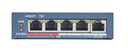 Switch retea HikVision DS‑3E0105P‑E(B), unmanaged cu PoE inteligent, 5 porturi 10/100 Mbps cu alimentare PoE, transmisie PoE pana la 300 m, alimentare adaptiva 8‑core cu pierderi reduse, protectie supratensiune 6 kV - Img 3