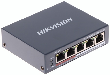 Switch Smart Managed PoE HikVision 5 porturi DS-3E1105P-EI/M(V2) 4 porturi Fast Ethernet PoE, 1 port Uplink, buget putere 45W, PoE Watchdog, transmisie Long Range 300m, protectie supratensiune 6KV, management VLAN, STP/RSTP - Img 4