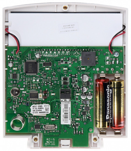 Tastatura LED Paradox K37, modul radio 32 zone wireless inclus, afisare 2 partitii, functie StayD, 1 intrare zona fir, 7 butoane actiune rapida, memorie 256 evenimente, compatibila Spectra SP si Magellan, Grad 2 - Img 3